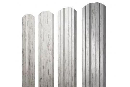 Штакетник Grand Line Twin фигурный 0,45 Print Elite Snow Wood Снежное дерево купить в екатеринбурге