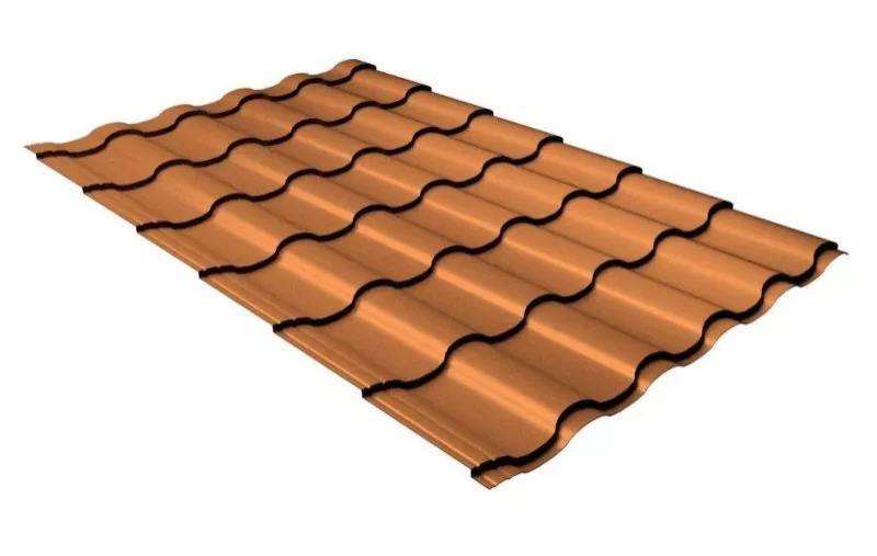 Металлочерепица GL Kredo 0.5 Quarzit Cuprum Steel медь купить в екатеринбурге