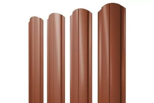 Штакетник Grand Line Slim Полукруглый фигурный 0,45 Drap RAL 8004 Терракота купить в екатеринбурге