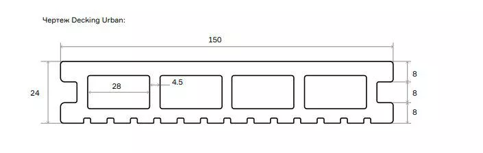 Террасная доска Decking Urban Венге (Темный Орех) 150х24х3000мм 0.45м2 купить в екатеринбурге