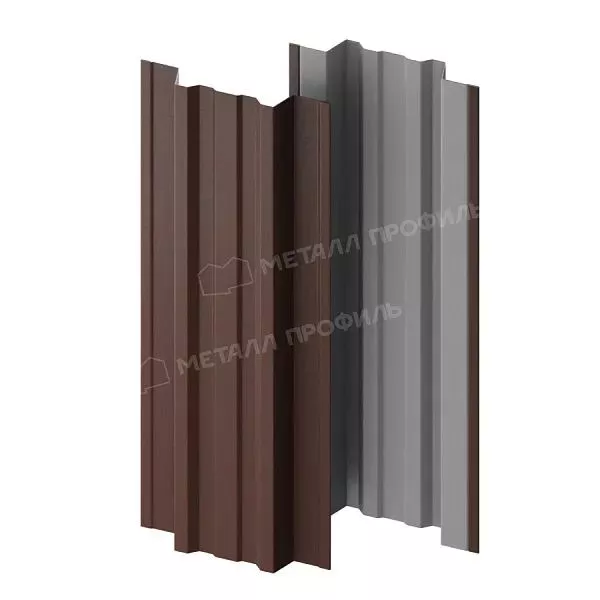 Штакетник металлический МЕТАЛЛ ПРОФИЛЬ TRAPEZE-T 16,5х118 (VALORI-20-Brown-0.5) купить в екатеринбурге