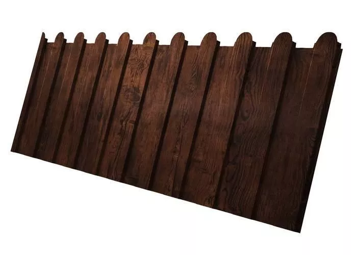 Профнастил C8 A для забора фигурный Grand Line Print Elite 0,45 мм Cherry Wood Бразильская вишня купить в екатеринбурге