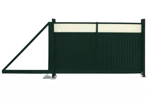 Ворота откатные Estet Plus 2,0х4,5 RAL 6005/1014 GL купить в екатеринбурге