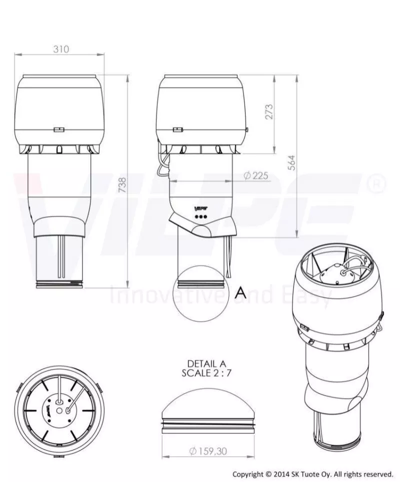 Вентилятор Eco220Р/160/500 коричневый купить в екатеринбурге