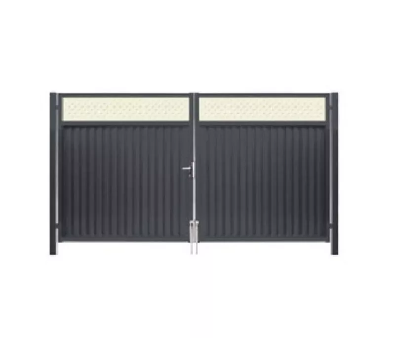 Ворота Estet Plus 2,4х3,6 RAL 7024/1013 Мокрый асфальт GL купить в екатеринбурге
