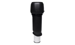 Выход вытяжки 160х225х700 ИЗ черный с колпаком. Артикул: 42547