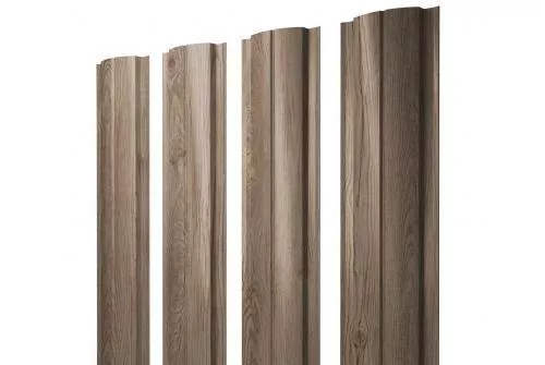 Штакетник Grand Line Slim Полукруглый 0,45 Print Elite White Wood Беленый дуб купить в екатеринбурге