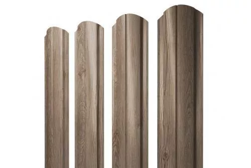 Штакетник Grand Line Slim Полукруглый фигурный 0,45 Print Elite White Wood Беленый дуб купить в екатеринбурге