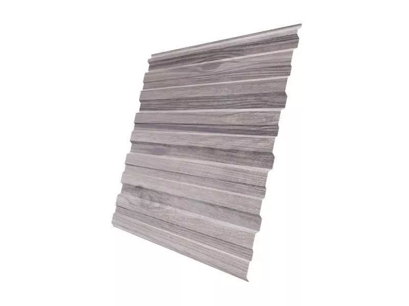 Профнастил Grand Line С10 R Print Elite 0,45 мм White Wood Беленый Дуб купить в екатеринбурге