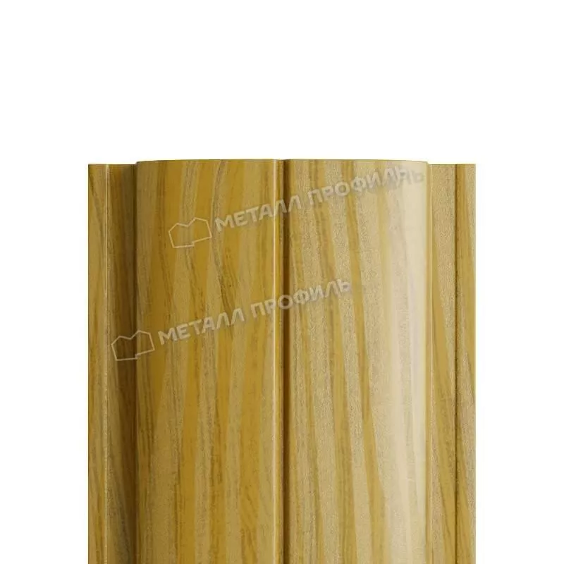 Штакетник Металл Профиль ELLIPSE-Т (Прямой) ECOSTEEL Matt  текстурированный двусторонний 0,5 мм Золотой Дуб купить в екатеринбурге