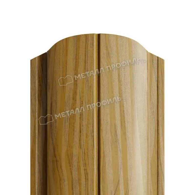 Штакетник Металл Профиль ELLIPSE-O (Закругленный) ECOSTEEL Matt 0,5 мм Золотой Дуб купить в екатеринбурге