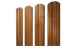 Штакетник Grand Line Twin фигурный 0,45 Print Premium РФ Golden Wood Золотой Дуб купить в екатеринбурге
