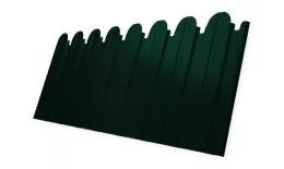 Профнастил C10 A для забора фигурный Grand Line Satin 0,5 мм с пленкой RAL 6005 Зеленый мох купить в екатеринбурге
