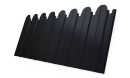 Профнастил C10 B для забора фигурный Grand Line Satin 0,5 мм с пленкой RAL 7024 Мокрый асфальт купить в екатеринбурге