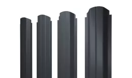 Штакетник Grand Line П-образный B фигурный 0,5 Satin RAL 7024 Мокрый асфальт купить в екатеринбурге