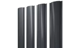 Штакетник Grand Line Slim Полукруглый 0,45 Drap RAL 7024 Мокрый асфальт купить в екатеринбурге