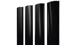 Штакетник Grand Line Slim Полукруглый 0,45 Drap RAL 9005 Черный купить в екатеринбурге