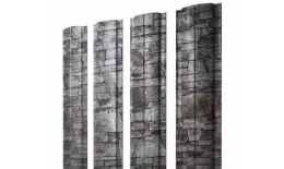 Штакетник Grand Line Slim Полукруглый 0,45 Print Elite Fine Stone Камень купить в екатеринбурге