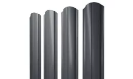 Штакетник Grand Line Slim Полукруглый фигурный 0,45 Drap ST RAL 7024 Мокрый асфальт купить в екатеринбурге