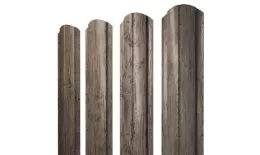 Штакетник Grand Line Slim Полукруглый фигурный 0,45 Print Premium РФ Silver Wood Серебряное дерево купить в екатеринбурге
