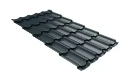 Металлочерепица GL Kvinta Plus 0,5 GreenCoat Pural RAL 7024 мокрый асфальт купить в екатеринбурге