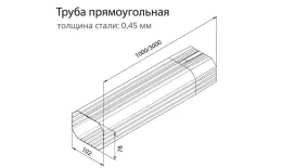 Труба прямоугольная Grand Line Vortex 3м RAL 6005 Зеленый (полиэстер) купить в екатеринбурге