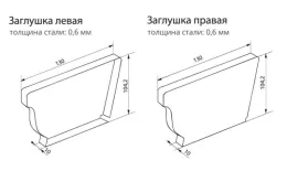 Заглушка правая Grand Line Vortex 127мм RAL 6005 Зеленый (полиэстер) купить в екатеринбурге