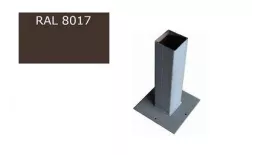 Столб для забора 2000мм 80*80 c приваренной пластиной 190*190, цинк+ППК RAL 8017 коричневый купить в екатеринбурге