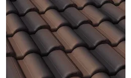 Цементно-песчаная минеральная черепица Braas Таунус Антик темно-коричневый купить в екатеринбурге