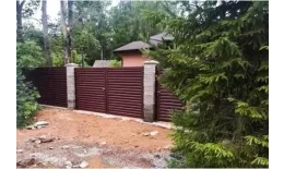 Ворота распашные Жалюзи 2,0х3,6 RAL 8017 Шоколад без заполнения GL купить в екатеринбурге
