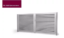 Ворота распашные Жалюзи 2,0х3,6 RAL 3005 Красное вино без заполнения GL купить в екатеринбурге