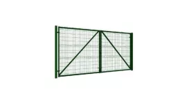 Ворота распашные, панель 3D Ш-4000 В-1900 столбы 60х60х3000 открытие наружу ППК RAL 6005 купить в екатеринбурге