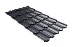 Металлочерепица GL Kvinta Plus 3D 0,5 Satin Matt RAL 7016 антрацитово-серый купить в екатеринбурге