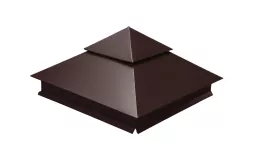 Колпак на столб двойной 390х390мм 0,5 GreenCoat Pural BT, matt с пленкой RR 887 шоколадно-коричневый (RAL 8017 шоколад) купить в екатеринбурге