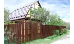 Штакетник Круглый фигурный 0,45 Drap TX RAL 3005 красное вино купить в екатеринбурге