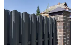 Штакетник Круглый фигурный 0,5 Rooftop Бархат RAL 7024 мокрый асфальт купить в екатеринбурге
