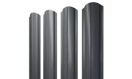 Штакетник Полукруглый Slim фигурный 0,45 Drap TX RAL 7024 мокрый асфальт 