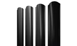 Штакетник Полукруглый Slim фигурный 0,45 PE-Double RAL 9005 черный купить в екатеринбурге