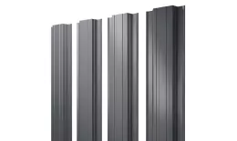 Штакетник Прямоугольный с прямым резом 0,5 GreenCoat Pural BT, matt RR 23 темно-серый (RAL 7024 мокрый асфальт) купить в екатеринбурге