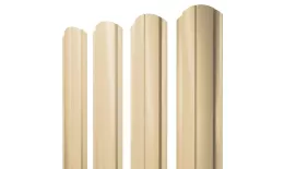 Штакетник Полукруглый Slim фигурный 0,45 PE RAL 1014 слоновая кость купить в екатеринбурге