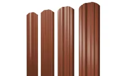 Штакетник Twin фигурный 0,5 Satin Matt TX RAL 8004 терракота