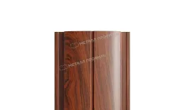 Штакетник металлический МЕТАЛЛ ПРОФИЛЬ ELLIPSE-T 19х126 (ECOSTEEL-01-МореныйДуб-0.5) купить в екатеринбурге
