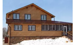 Сайдинг Блок-хаус 0,390 Grand Line 0,45 PE RAL 1018 цинково-желтый купить в екатеринбурге
