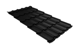 Металлочерепица GL Kvinta Plus 0,5 Velur RAL 9005 черный купить в екатеринбурге