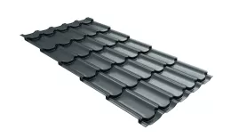 Металлочерепица GL Kvinta Plus 3D 0,5 Rooftop Matte (Стальной Бархат) RAL 7016 антрацитово-серый купить в екатеринбурге