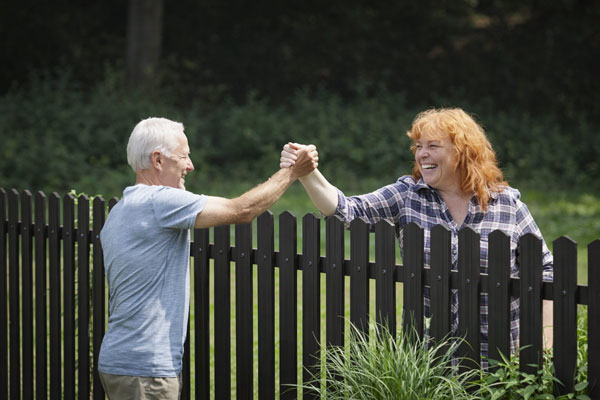 забор из профлиста между соседями