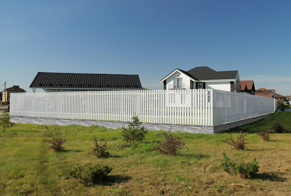 Белый металлоштакетник